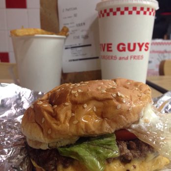Five Guys - Double burger, fries, cherry pibb - Burgers Near Me - New York, New York