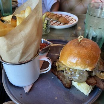 Webb's Grainworks - Smashburger with brisket with fries. - Breweries Near Me - Aliso Viejo, California Webb's Grainworks - Smashburger with brisket with fries. - Breweries Near Me - Aliso Viejo, California