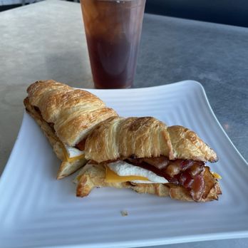 Blue Baker - Breakfast bacon egg and cheese sandwich. Could've fed 2 easy. - Pizza Near Me - College Station, Texas Blue Baker - Breakfast bacon egg and cheese sandwich. Could've fed 2 easy. - Pizza Near Me - College Station, Texas