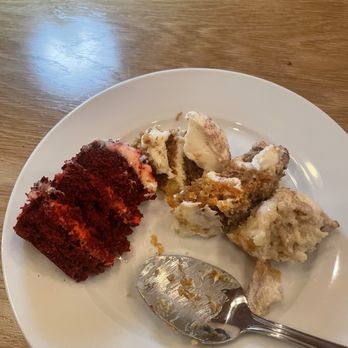 Jumieka Grand - Desserts. We had a little bit of everything. Red Velvet, carrot cake and the star of the show BREAD PUDDING - Seafood Near Me - New York, New York