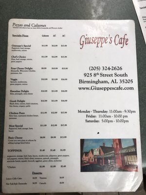 Menu photo 8 Giuseppe's Cafe Birmingham, AL