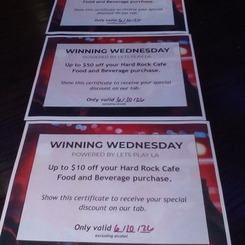 Hard Rock Cafe - A picture of our prizes after winning first place in those categories. - Burgers Near Me - Los Angeles, California Hard Rock Cafe - A picture of our prizes after winning first place in those categories. - Burgers Near Me - Los Angeles, California