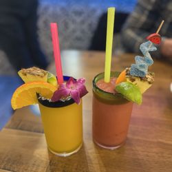 Don Julio Mexican Street Food - Mango and Strawberry Frozen Margaritas. 16oz. So cute and strong!
