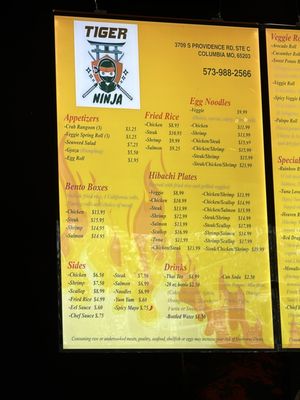 Menu photo 3 Tiger Ninja Columbia, MO