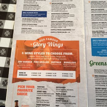 Glory Days Grill - Inside menu - Sports Bars Near Me - Spring Hill, Florida