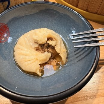 Hometown Dumpling - Pork with mushroom, broken open for visualization - Chinese Near Me - South Salt Lake, Utah