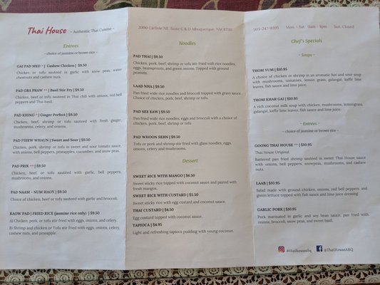 Menu photo 4 Thai House Albuquerque, NM