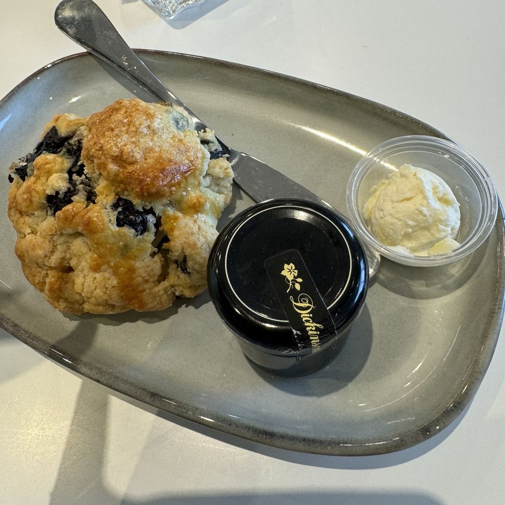 Panicafé - Blueberry Scone with butter and blueberry jam. - Bakeries Near Me - Spring, Texas Panicafé - Blueberry Scone with butter and blueberry jam. - Bakeries Near Me - Spring, Texas