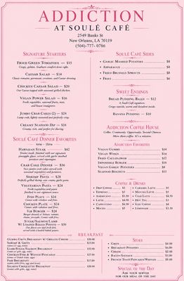 Menu photo 2 Addiction Coffee House New Orleans, LA