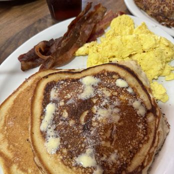 Joanna's Cafe - Pancake Breakfast with scrambled eggs and bacon - Breakfast & Brunch Near Me - Riverside, California Joanna's Cafe - Pancake Breakfast with scrambled eggs and bacon - Breakfast & Brunch Near Me - Riverside, California