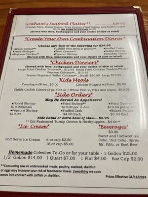 Menu photo 4 Graham's Fish Camp Collins, MS Menu photo 4 Graham's Fish Camp Collins, MS