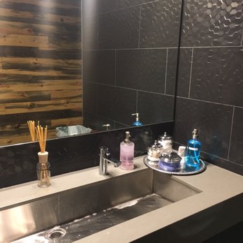 Derby - Fancy bathroom. Blue stuff is mouthwash - Comfort Food Near Me - Seattle, Washington Derby - Fancy bathroom. Blue stuff is mouthwash - Comfort Food Near Me - Seattle, Washington