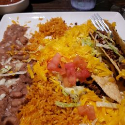 Beef lunch tacos. Yummy! A lot of food. Two people could share this!
