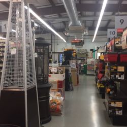 Jeff's True Value - Outdoor heating tower (& lots of other things) heading down the aisle towards the back of the store.