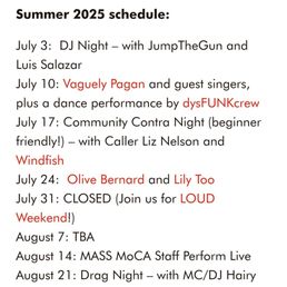 The Châlet Summer 2025 calendar, Thursday evenings - 7/10/2025 The Châlet Summer 2025 calendar, Thursday evenings - 7/10/2025