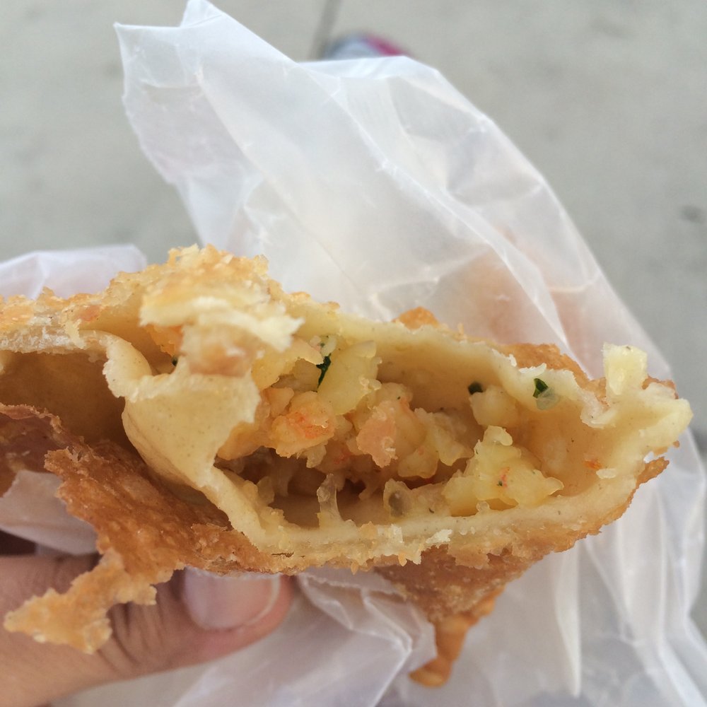 Cesar's Empanadas - shrimps empanada (delicious, but I tasted more potato and less shrimps) :) - Food Trucks Near Me - Brooklyn, New York Cesar's Empanadas - shrimps empanada (delicious, but I tasted more potato and less shrimps) :) - Food Trucks Near Me - Brooklyn, New York