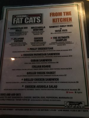 Menu photo 8 Original Fat Cat's Fort Lauderdale, FL