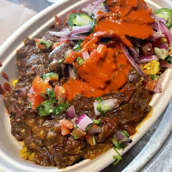 Sam and Curry - Lamb Curry in a rice bowl with assorted other items - Indian Near Me - San Jose, California Sam and Curry - Lamb Curry in a rice bowl with assorted other items - Indian Near Me - San Jose, California