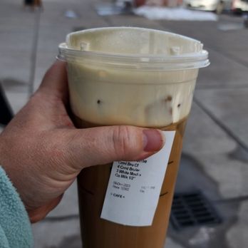 Starbucks - Creme brulee cold foam Trenta iced coffee - Coffee & Tea Near Me - Highlands Ranch, Colorado