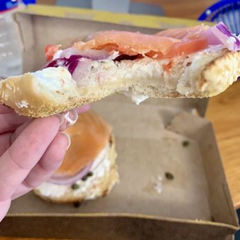 Einstein Bros. Bagels - Look how thin that is. - Bagels Near Me - Tyler, Texas