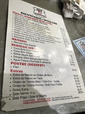 Menu photo 1 664 TJ Birria San Diego, CA
