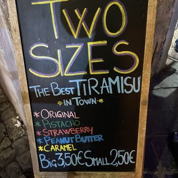 Two Sizes - Menu - Desserts Near Me - Rome, RM