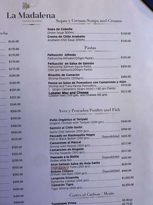 Menu photo 3 La Madalena Puerto Vallarta, JAL