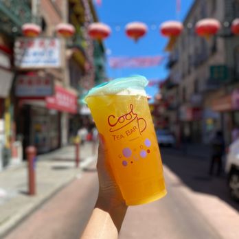 Cool Tea Bar - large Mango Green Tea (07/2023) - Bubble Tea Near Me - San Francisco, California