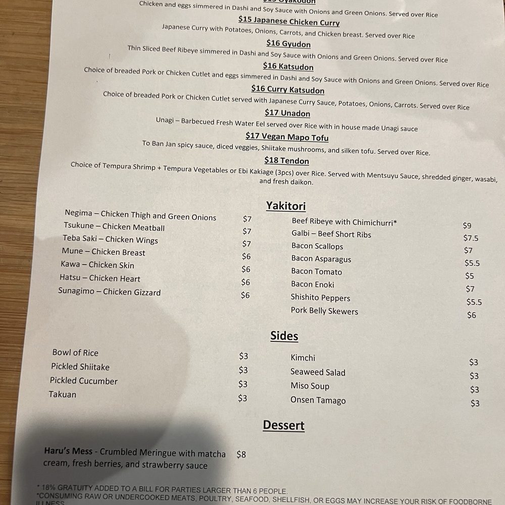 Haru - Menu - Ramen Near Me - Reno, Nevada Haru - Menu - Ramen Near Me - Reno, Nevada