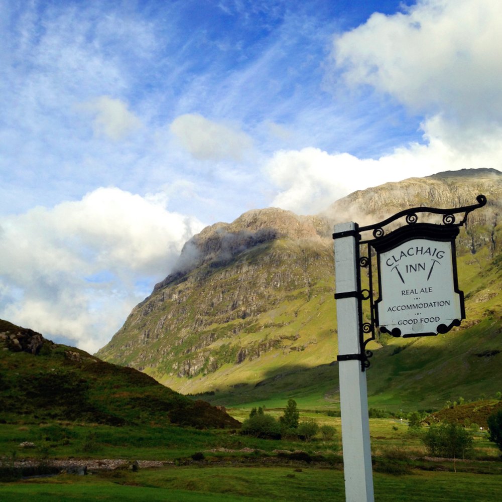 Ending a gorgeous day in Glencoe with a walk to Clachaig Inn for dinner. Ending a gorgeous day in Glencoe with a walk to Clachaig Inn for dinner.
