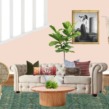 Decorist - This was one of the first two design concepts.my feedback was that a white couch is a no go for me, too traditional.i like bolder colors. - Interior Design Near Me - New York, New York