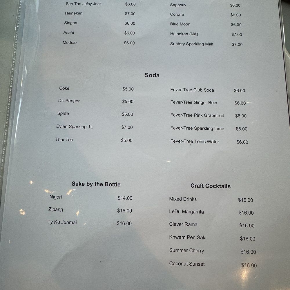 LeDu Thai - Drink menu - August 2024 - Thai Near Me - Phoenix, Arizona LeDu Thai - Drink menu - August 2024 - Thai Near Me - Phoenix, Arizona