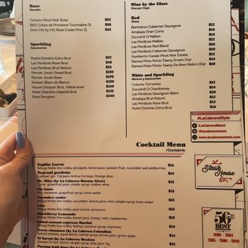 La Cabrera - Menu - Argentine Near Me - Sunny Isles Beach, Florida
