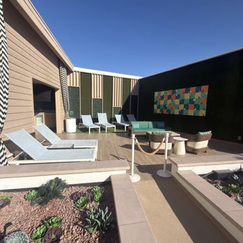 Stadium Swim - Patio and cabana area - Swimming Pools Near Me - Las Vegas, Nevada