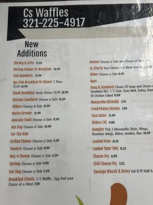 Menu photo 1 C's Waffles Titusville, FL