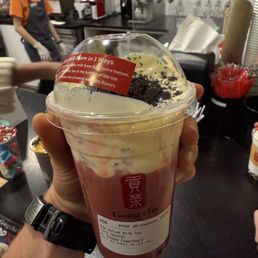 Red Velvet Milk Tea with Cheese Foam Red Velvet Milk Tea with Cheese Foam