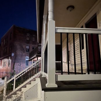 GLC Painting & Carpentry - Front porch AFTER (night view stunning) - Painters Near Me - Allston, Massachusetts GLC Painting & Carpentry - Front porch AFTER (night view stunning) - Painters Near Me - Allston, Massachusetts