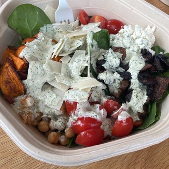 sweetgreen - Healthy Salads, Wraps, and Bowls - Made my own salad! Roasted mushroom, spinach, tomatoes, chick peas, Roasted Sweet Potatoes Green Goddess Ranch, blue cheese, parmesan - Salad Near Me - Walnut Creek, California sweetgreen - Healthy Salads, Wraps, and Bowls - Made my own salad! Roasted mushroom, spinach, tomatoes, chick peas, Roasted Sweet Potatoes Green Goddess Ranch, blue cheese, parmesan - Salad Near Me - Walnut Creek, California