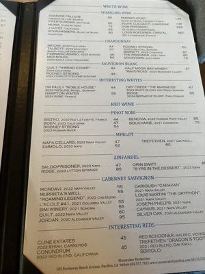 Menu photo 2 Moonraker Restaurant Pacifica, CA