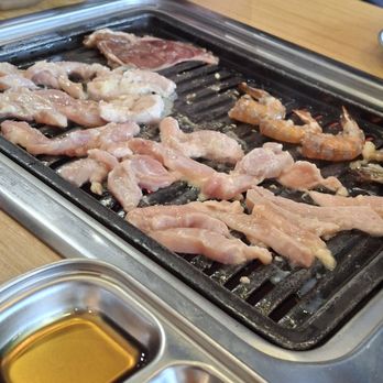 Ooh La La Korean BBQ - The chicken and beef and 4 shrimps we got. - Korean Near Me - San Antonio, Texas Ooh La La Korean BBQ - The chicken and beef and 4 shrimps we got. - Korean Near Me - San Antonio, Texas