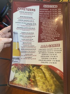 Menu photo 2 Pancho Villa Lake City, MI