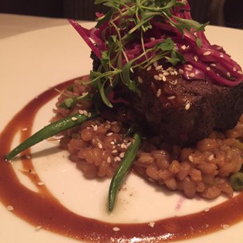 333 Pacific - Korean BBQ glazed beef short rib with pickled red cabbage, green beans and stir-fried farro - Steakhouses Near Me - Oceanside, California