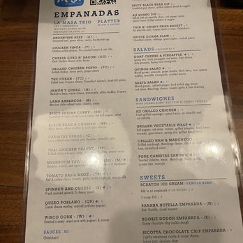 La Masa Empanada Bar - Dinner Menu - Empanadas Near Me - Milwaukee, Wisconsin La Masa Empanada Bar - Dinner Menu - Empanadas Near Me - Milwaukee, Wisconsin