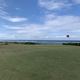 Green facing the ocean.