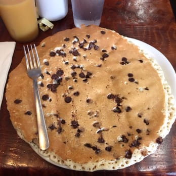 Potato Shack Cafe - Manhole cover size chocolate chip pancake - American Near Me - Encinitas, California Potato Shack Cafe - Manhole cover size chocolate chip pancake - American Near Me - Encinitas, California
