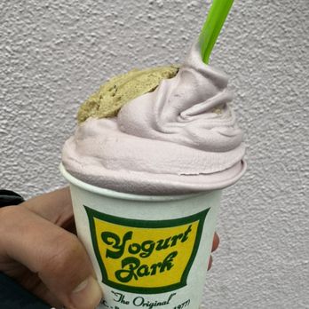 Yogurt Park - Mini cup of Fresh Blackberry froyo with cookie dough topping - Ice Cream & Frozen Yogurt Near Me - Berkeley, California