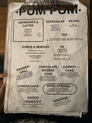 Menu photo 2 Pum Pum Café Madrid, M