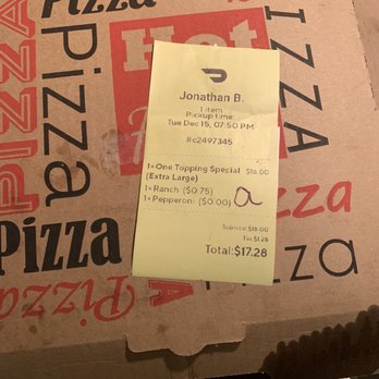 More Than Pizza - The extra large receipt on a small box - Pizza Near Me - Clovis, California
