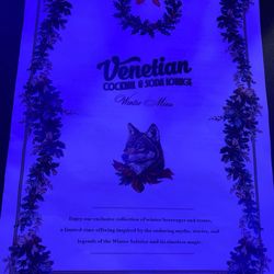 The Venetian Soda Lounge - Menu