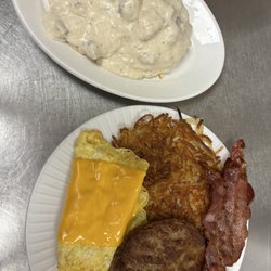 Behr Den - Half order biscuits and gravy $2.25 Build your own breakfast